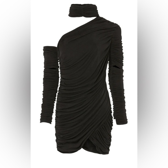 Aliette Black Ruched Dress - Picture 2 of 6